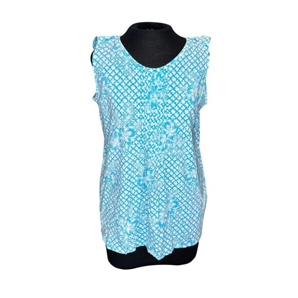 Lands End Womens Sleeveless Floral Top M - Picture 1 of 11